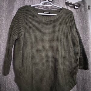 Express Olive Women's Crew Neck Sweater